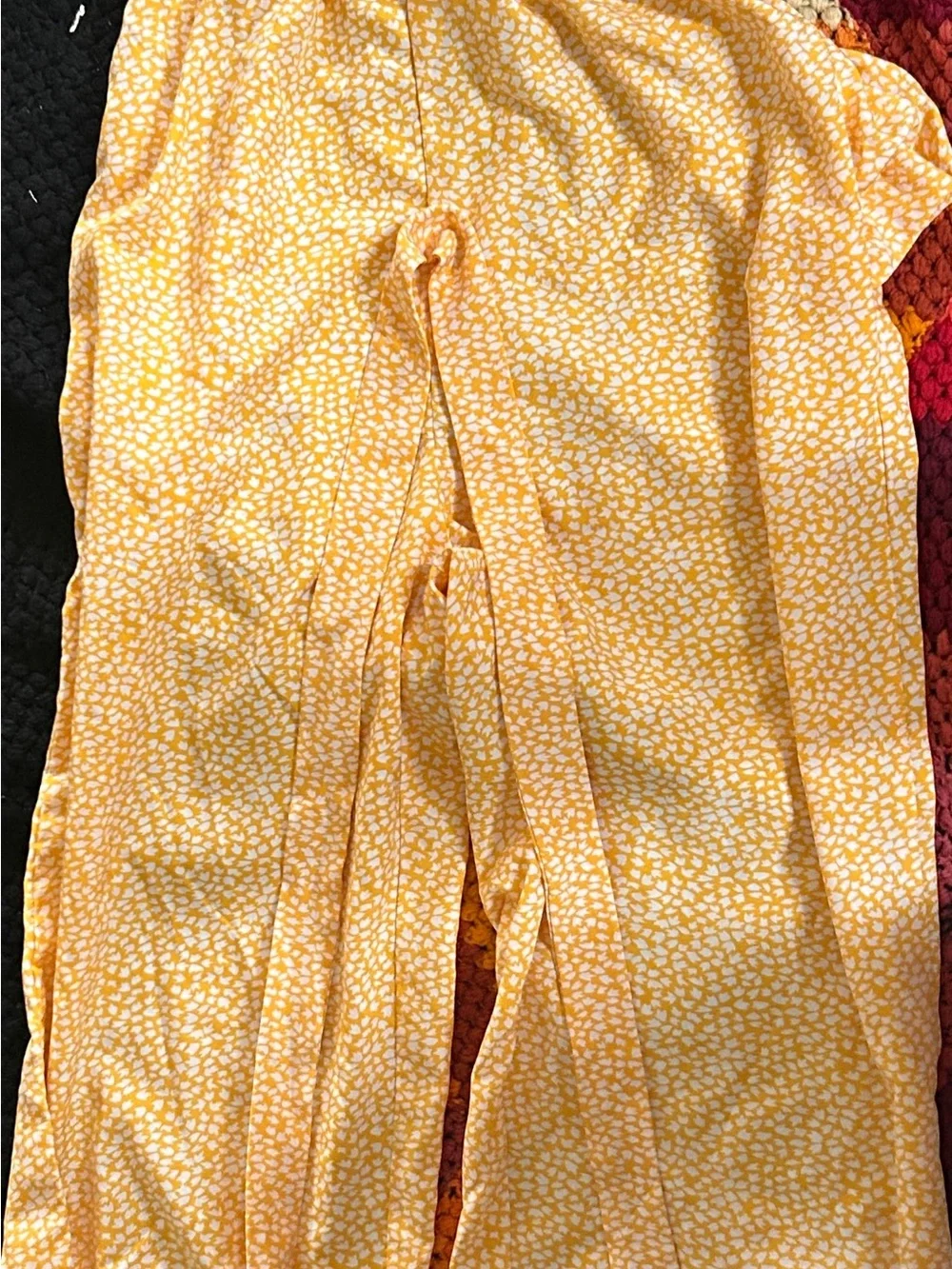 SHEIN Girls Yellow Micro Dot Pajama Bottoms